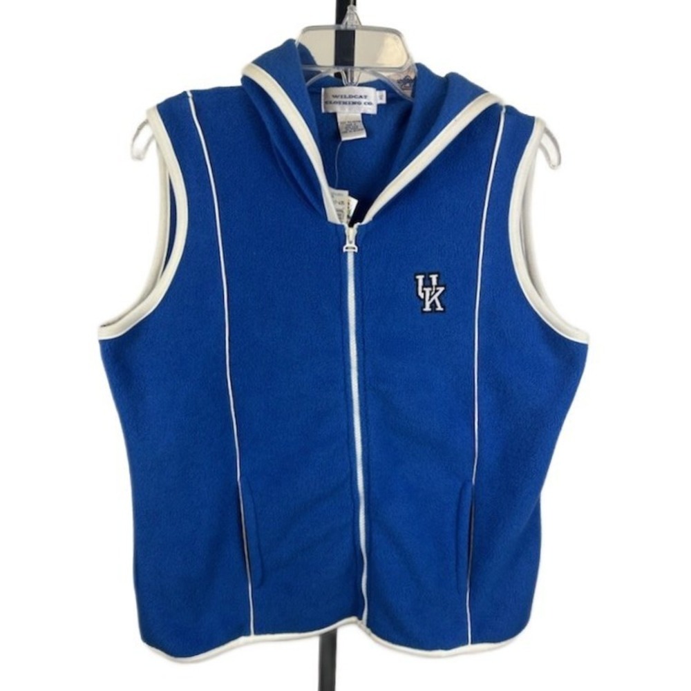NWT Kentucky Wildcats UK Blue Fleece Zip Hoodie Vest Women's‎ Size  XL College